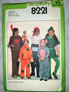 Vintage Costume Simplicity Sewing Pattern #8221 Uncut Kids Size 6-8 - Picture 1 of 2