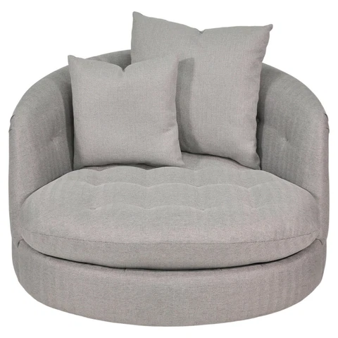 Milo Baughman Light Gray Swivel Tub Chair Oversized Thayer Coggin Mid Century Cover