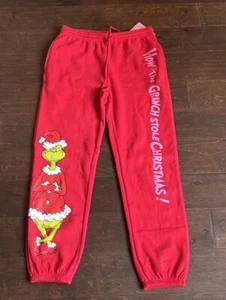 The Grinch Grinchmas Red Jogger Sweatpants Women’s Sz L New Jogger - Picture 1 of 3