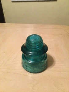 Vintage Hemingray #20 Aqua Blue Turquiose Telephone Pole Glass  Insulator - Picture 1 of 12