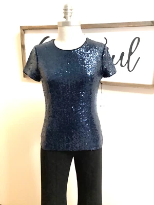 Top Mujer Bailey 44 XSmall Azul Lentejuelas Nuevo Foto 1 de 4