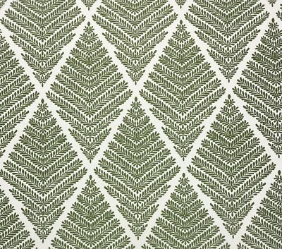 BALLARD DESIGNS EMMELINE IVY GREEN GEO CRYPTON PERFORMANCE FABRIC BY YARD 55"W - Image 1 of 4