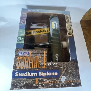 NIB GREEN BAY PACKERS 1931 STEARMAN BIPLANE AIRPLANE DIECAST BANK ERTL GOAL LINE - Picture 1 of 5