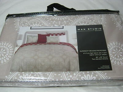 Juego de funda nórdica y fundas MAX STUDIO Home Medallion Full/Queen blanco topo naranja Foto 1 de 4