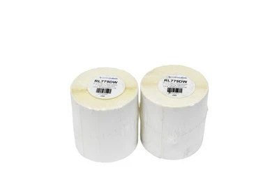 OnlineLabels RL779DW 4x1 Label Rolls 1in Core 4in OD Perforated 1375 2 Rolls - Image 1 of 4