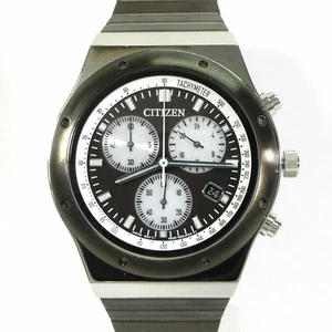 Usado CITIZEN 11 48 0748 848 BEAMS Personalizado 1984 Chrono Cronógrafo Solar Negro x W - Imagen 1 de 9