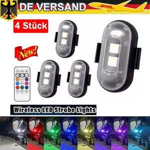 4 Pezzi Luce LED Auto RGB, Luci Stroboscopiche LED Senza Fili con Telecomando - Foto 1 di 12