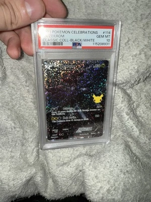 2021 POKEMON CELEBRATIONS FA/ ZEKROM #114 CLASSIC COLLECTION BLACK/WHITE PSA 10 - Image 1 of 2