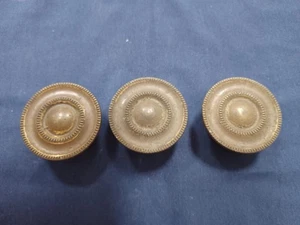 3 ANTIQUE SOLID BRASS VERY HEAVY DRAWER / DOOR KNOBS / PULLS HARDWARE - Picture 1 of 2