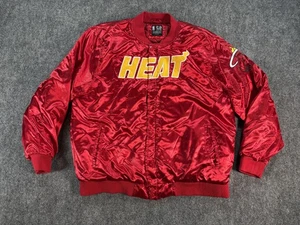 Miami Heat Jacket Mens 2XL Red NBA Basketball Ultra Game Satin Bomber Quilted - Picture 1 of 14