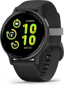 Montre connectée Garmin VivoActive 5 | 42 mm noir avec noir | Excellent état - Photo 1 sur 5