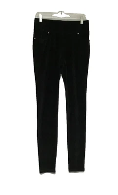 Quacker Factory Jeanne Bice Corduroy Pants Womens XSm Tall Black Festival Goth - Image 1 of 4