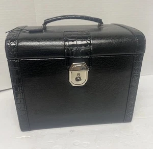 Bandejas extraíbles espejo cuero negro joyero de viaje Tuscan Designs - Imagen 1 de 16