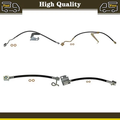 Linha de freio de mangueira de freio dianteira traseira 4 compatível com Ford F-550 Super Duty 6.0L 6.4L 6.8L - Imagem 1 de 4