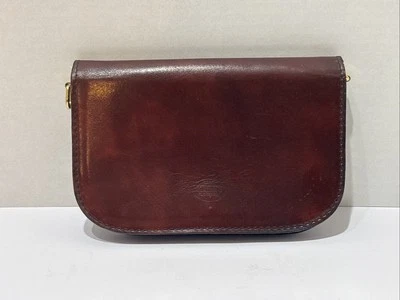 Bolso de mano organizador de cuero borgoña vintage Gianni’s Florencia Italia Foto 1 de 4