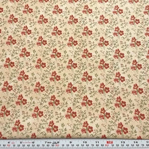Madeira by Blackbird Designs for Moda Florals on Tan Cotton HALF YARD Remnant - Picture 1 of 2