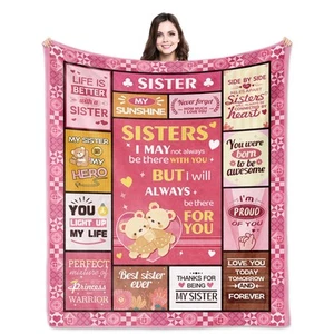 Sisters Gifts Blanket 50"x60" from Sister Birthday Big/Little Christmas - Picture 1 of 7