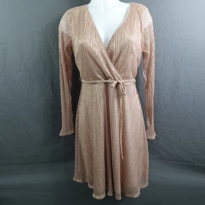 Vestido para mujer Maurices XS rosa champán brillante retro glamour declaración transparente NUEVO Foto 1 de 4