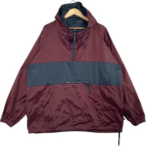 Vintage GAP Logo Hooded Windbreaker Anorak Light Jacket Men's Red L - Picture 1 of 7