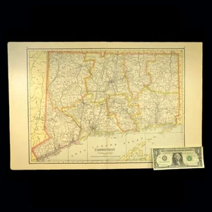 Vintage CONNECTICUT Map Electric Railway New York New Haven & Hartford Railroad - Picture 1 of 11