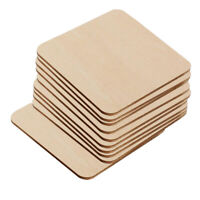 20  Pcs/Set Unfinished Wood Cutouts Square Wooden Pieces Blank for Crafts