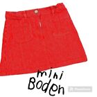 Mini Boden Girls Red white striped jean skirt size 9 10 youth