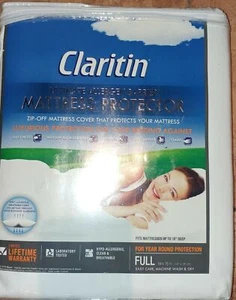 Claritin Ultimate Allergen Barrier Embossed Mattress Protector - Full Size NIB - Bild 1 von 3