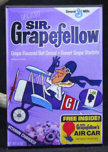 Sir Grapefellow Cereal Box 2" X 3" Fridge / Locker Magnet. 