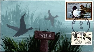 Scott RW56 $12,50 Lesser Scaup - Copertina Scape dipinta a mano FDC - 5/25 - Foto 1 di 2