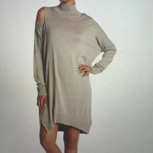ALL SAINTS Cecily Turtleneck cold shoulder long sleeve dress women M - Picture 1 of 13
