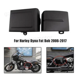 Black Battery Cover L & R Side Fairing Guard For Harley Dyna Fat Bob 2006-2017 - Bild 1 von 13