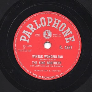 GREAT KING BROTHERS CHRISTMAS  78 / WINTER WONDERLAND  UK PARLOPHONE  R 4367  E- - Bild 1 von 2