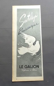 PUB PUBLICITE ANCIEN ADVERT CLIPPING 20617 SORTILEGE BOURRASQUE LE GALION PARFUM - Imagen 1 de 1