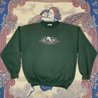 Vintage American Wildlife Duck Embroidered Sweatshirt 99s  Green
