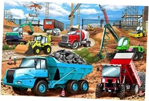  Puzzles for Kids Ages 4-8, Construction Vehicles 100 Piece Puzzles for Car - Picture 1 of 7