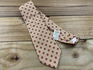 NWT VTG Brooks Brothers Makers Gold Geometric Flowers Silk Tie Made in USA - Picture 1 of 6