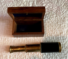 Vintage Small Telescope 6" Spyglass with Wooden Box Pirate Nautical Marine