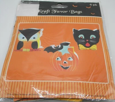 Bolsas Kraft Favor 6cnt Halloween Búho Gato Calabaza Foto 1 de 2
