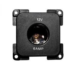 C-LINE 12V 6 AMP STECKDOSE DUNKELGRAU QUADRATISCH WOHNMOBIL 47 mm x 47 mm PO413 - Bild 1 von 1