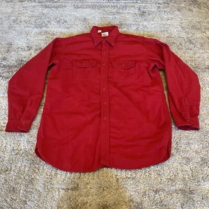 VINTAGE Sears Roebuck Shirt Mens XL Tall Red Sanforized Flannel Button Up 60s - Picture 1 of 11