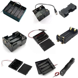 4 5 6 x AA custodia supporto batteria scatola di immagazzinaggio aperta scatola chiusa/cavo interruttore spento - Foto 1 di 41