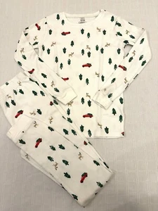 Carter’s Waffle Knit Thermal Christmas Holiday Pajamas Tricks Trees Kids 12 - Picture 1 of 8