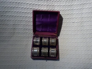 6er Set antike versilberte Serviettenringe in passender Box Etui - Bild 1 von 16