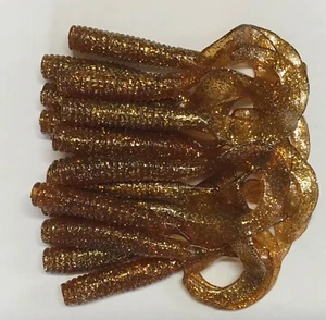 8" CURL TAIL GRUB,STRIPED BASS,BLUES,COD,FLUKE,PIKE,MUSKY, Root Beer (15) - Picture 1 of 2