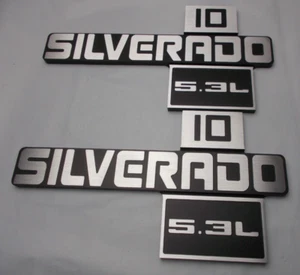 Emblem Custom Billet Front Fender Silverado '5.3L' Chevrolet Truck 1981-1987 C10 - Picture 1 of 3