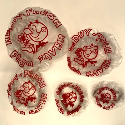 Vintage Reddy Kilowatt Bowl Cover Set of 5 - Image 1 of 4