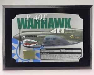 WWII P-40E Warhawk "Tex" Hill Relic Plaque - Full Color 5"x7" - Picture 1 of 7
