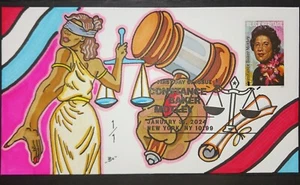 2024 Constance Baker Motley First Day Cover ~ Hand Drawn Colored 1/1~ Justice - Picture 1 of 1
