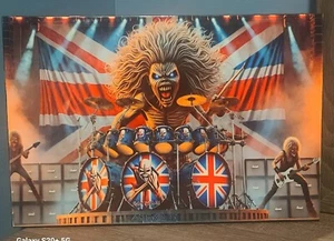 Iron Maiden: Eddie on drums!! ceramic hot plate 12 in x 8 in NEW - Imagen 1 de 11