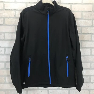 StormTech Performance Softshell Jacket Mens Large Black Blue Zippers Full Zip - Image 1 of 4